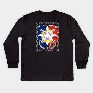 Philippine Flag Sun / Baybayin word Hinirang (Appointed/Chosen) Kids Long Sleeve T-Shirt